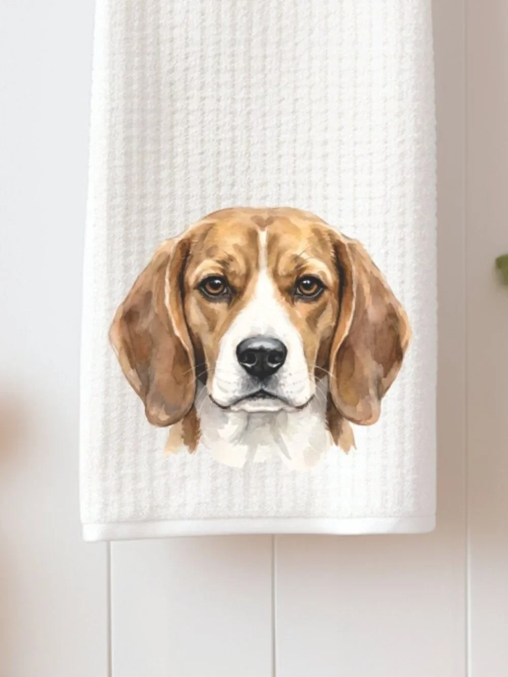 Beagle Dog Waffle Weave Decorative Kitchen Tea Towel